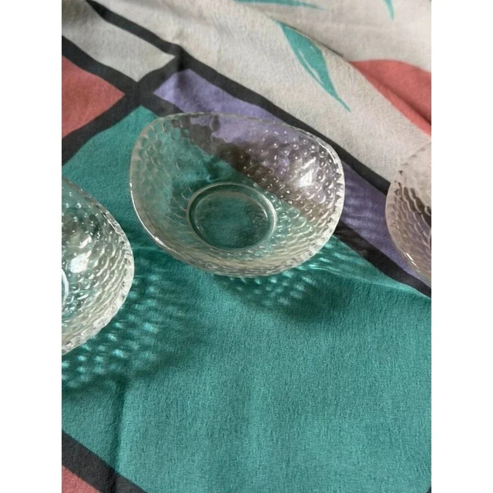 PartyLite Clarity Tealight / Mini Ball Trio P9207 Set of 3 Glass Candle Holders